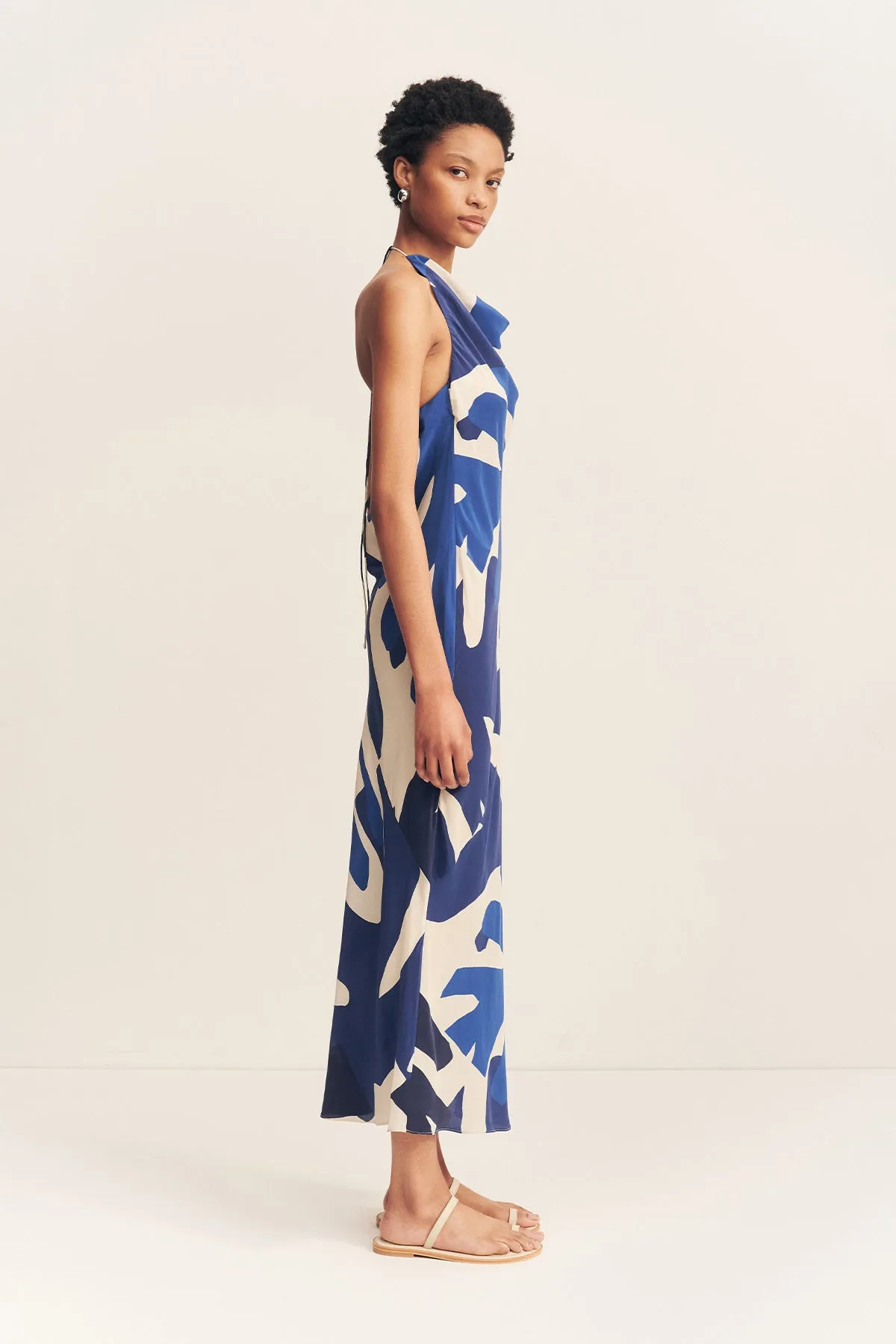 EDWARD SILK TIE MIDI DRESS