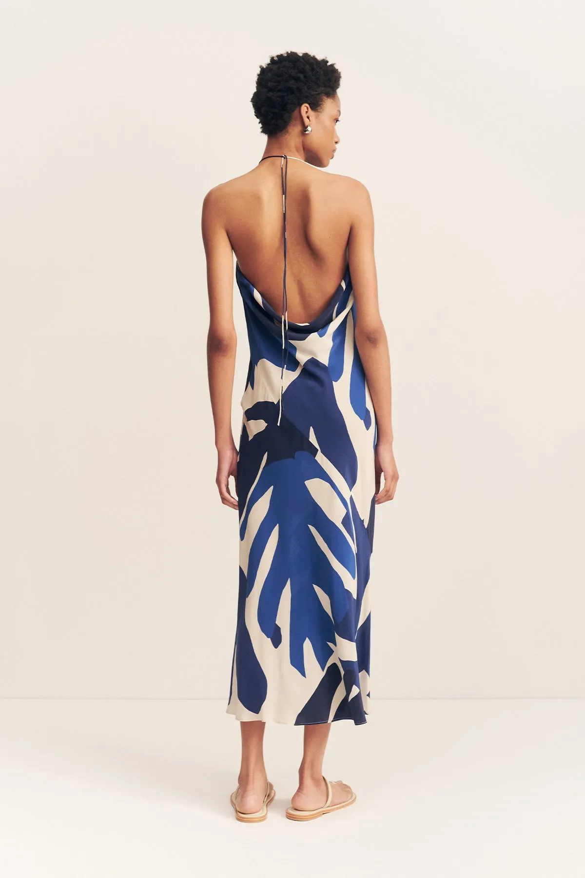 EDWARD SILK TIE MIDI DRESS