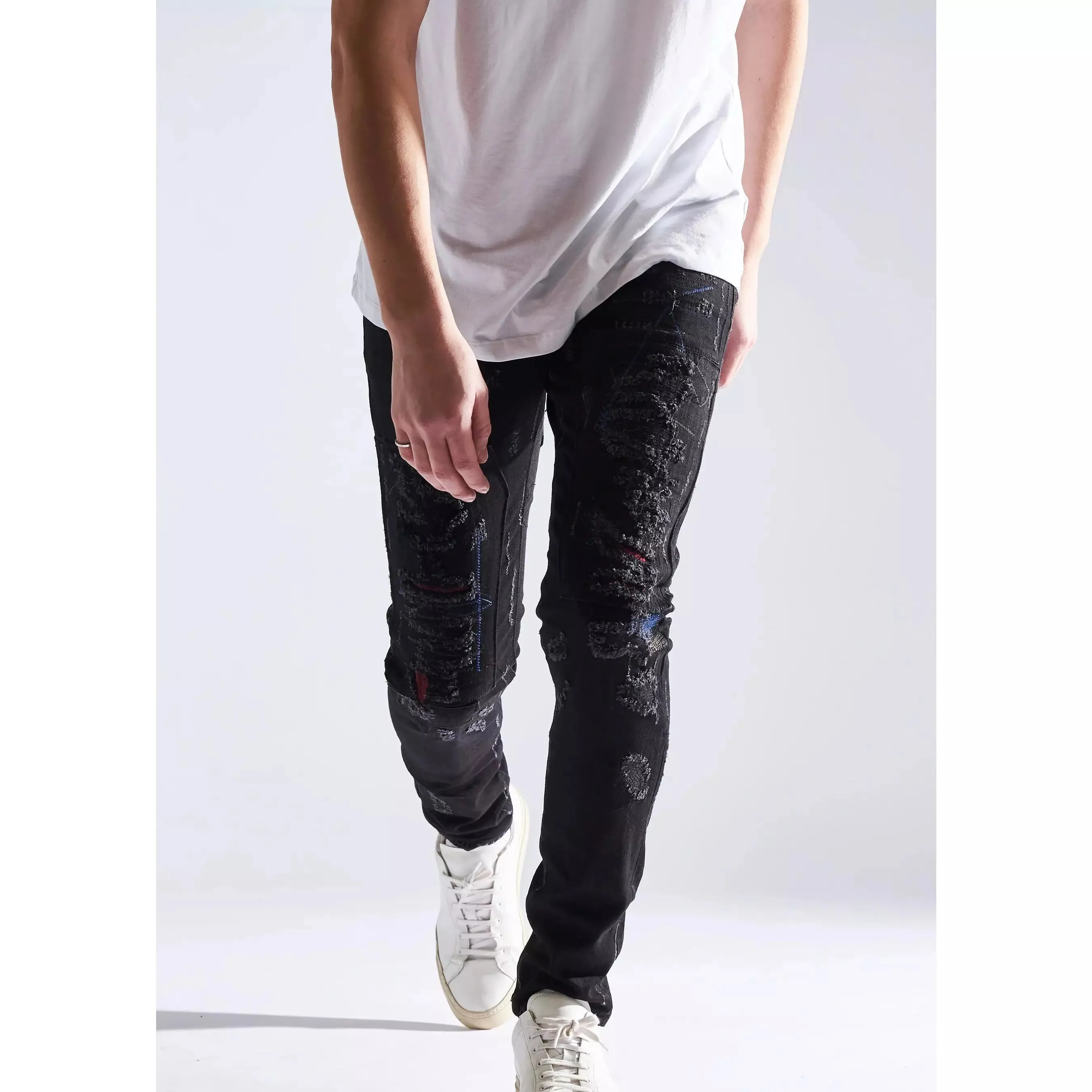 Embellish Barker Black Ripped Denim Jeans (EMBHOL21-1-16)