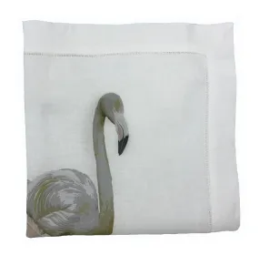 FLAMINGOS IN THE MIRROR BELIZE 22"X22" HEMSTITCH DINNER NAPKIN, SET OF 4