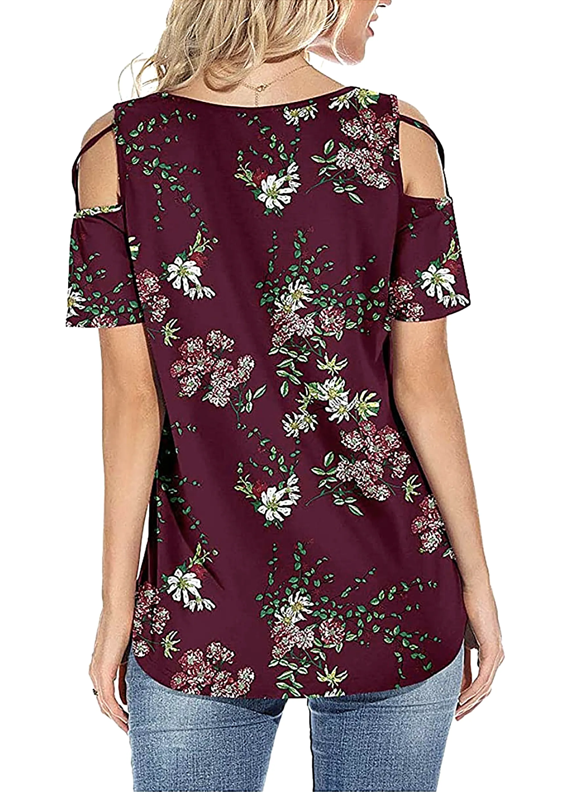 Floral Blouses - Maroon