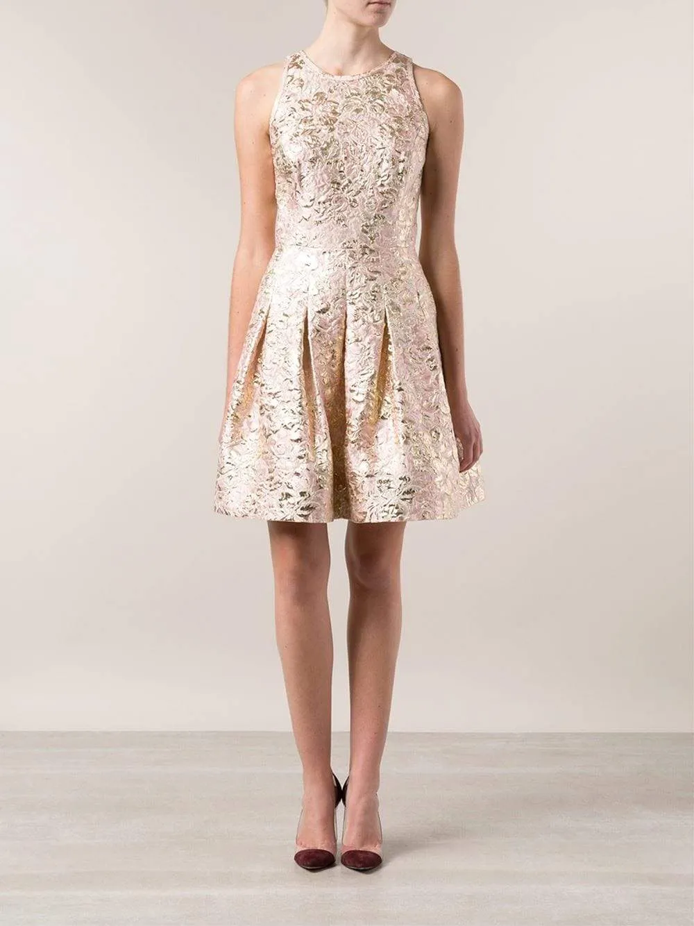 Floral Brocade Cocktail Dress