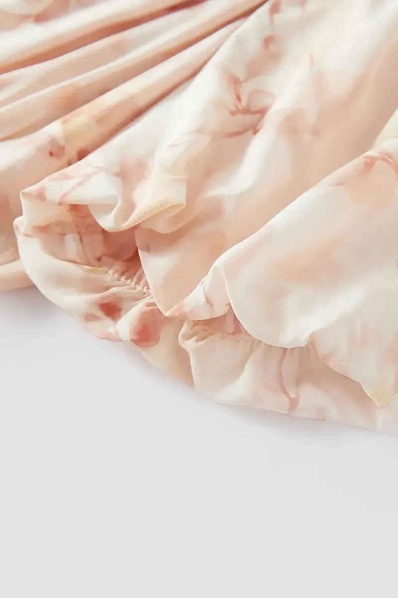Floral Print Mulberry Silk Dress