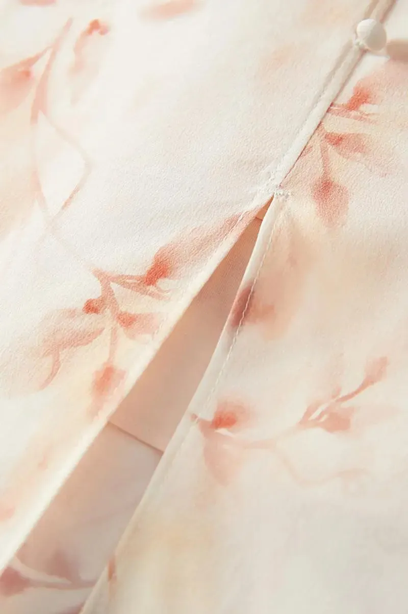 Floral Print Mulberry Silk Dress