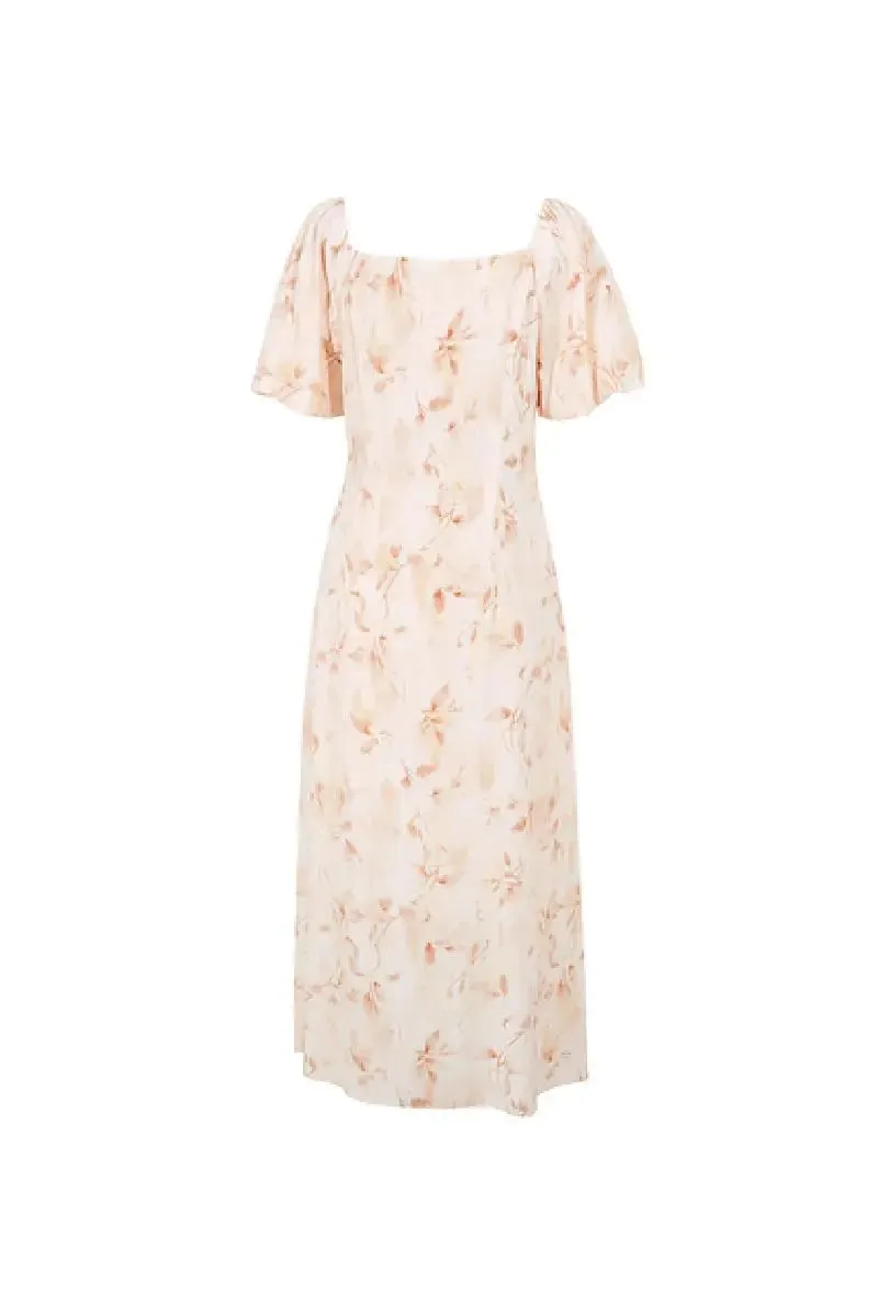 Floral Print Mulberry Silk Dress