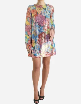 Floral Sequined Mini Dress