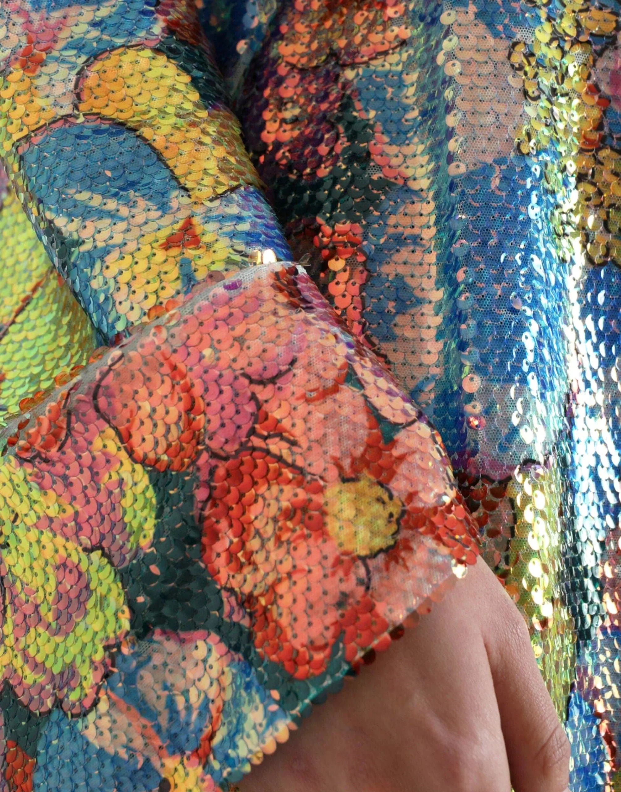 Floral Sequined Mini Dress