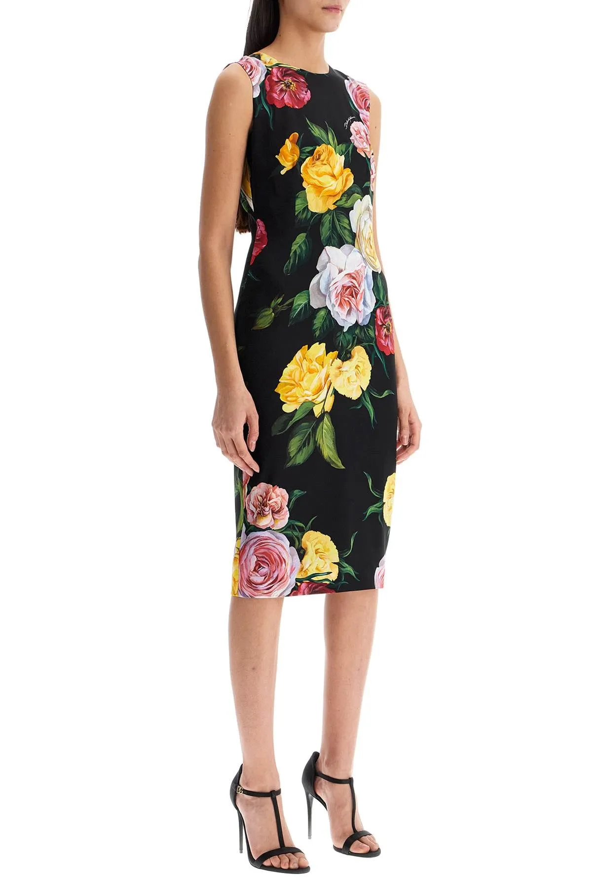 Floral Silk Midi Dress