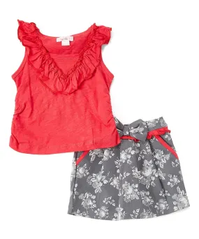 Flower pattern Skirt Set