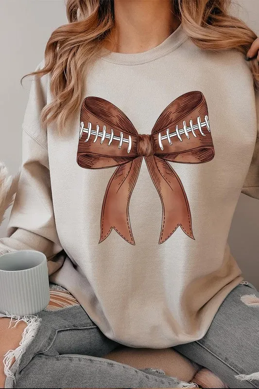 Football Bow Graphic Sweatshirt