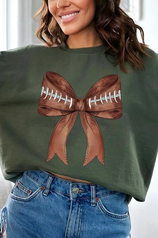 Football Bow Graphic Sweatshirt