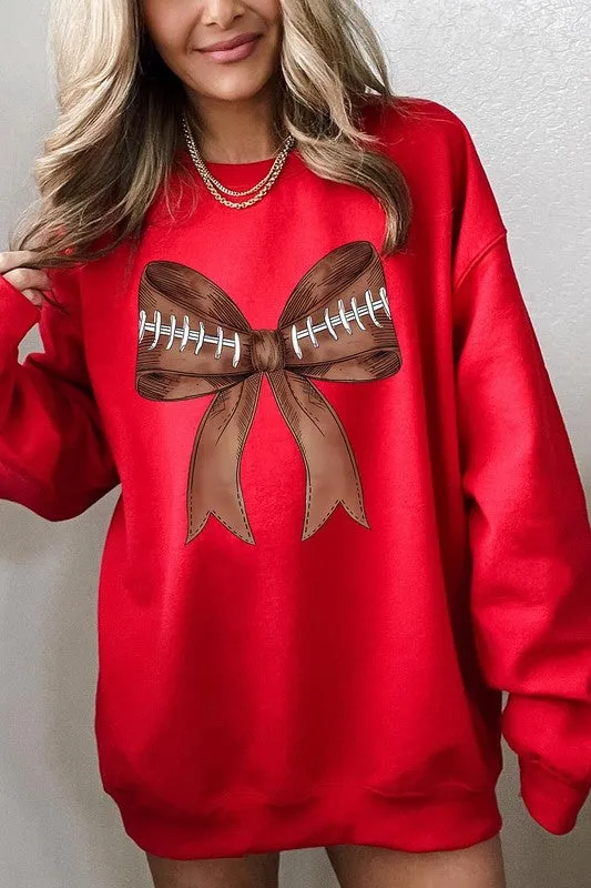 Football Bow Graphic Sweatshirt