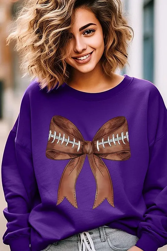 Football Bow Graphic Sweatshirt