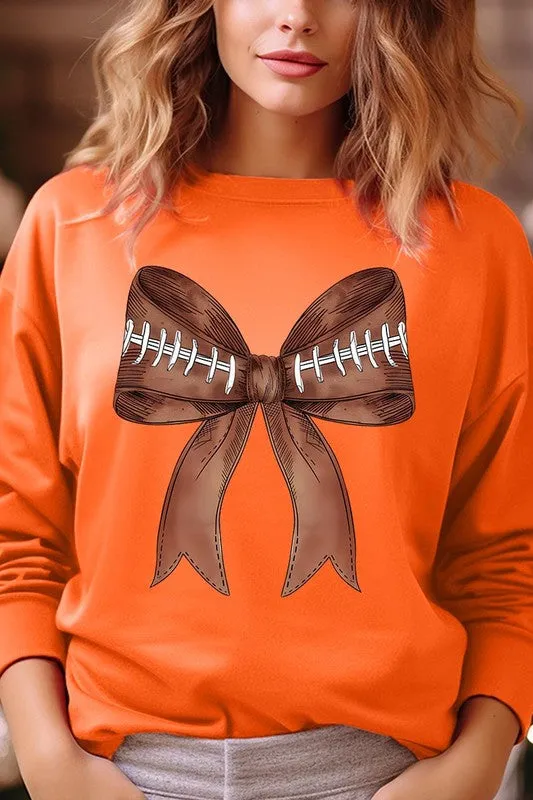 Football Bow Graphic Sweatshirt