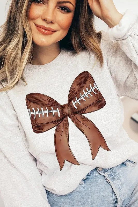 Football Bow Graphic Sweatshirt