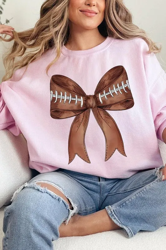 Football Bow Graphic Sweatshirt