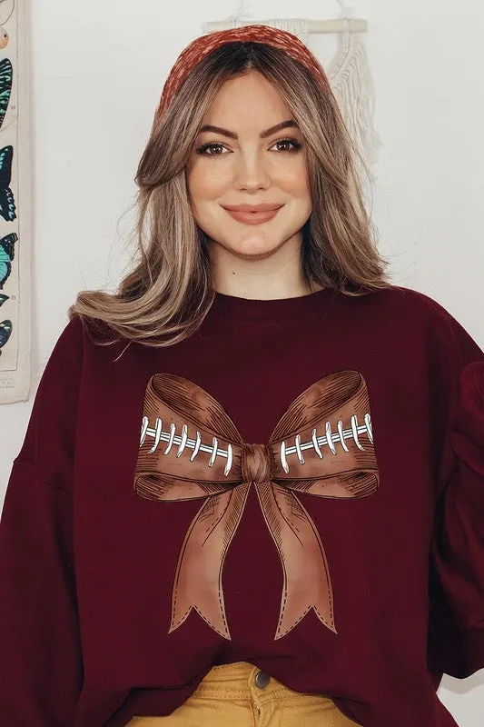 Football Bow Graphic Sweatshirt