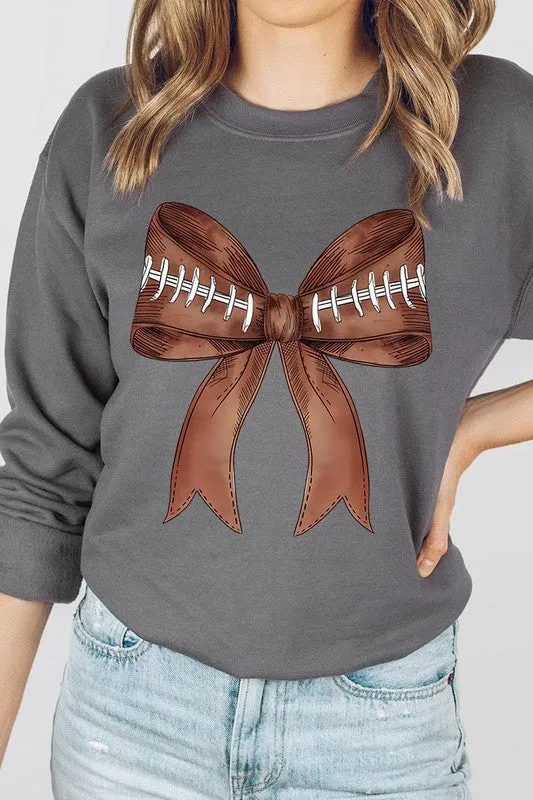 Football Bow Graphic Sweatshirt