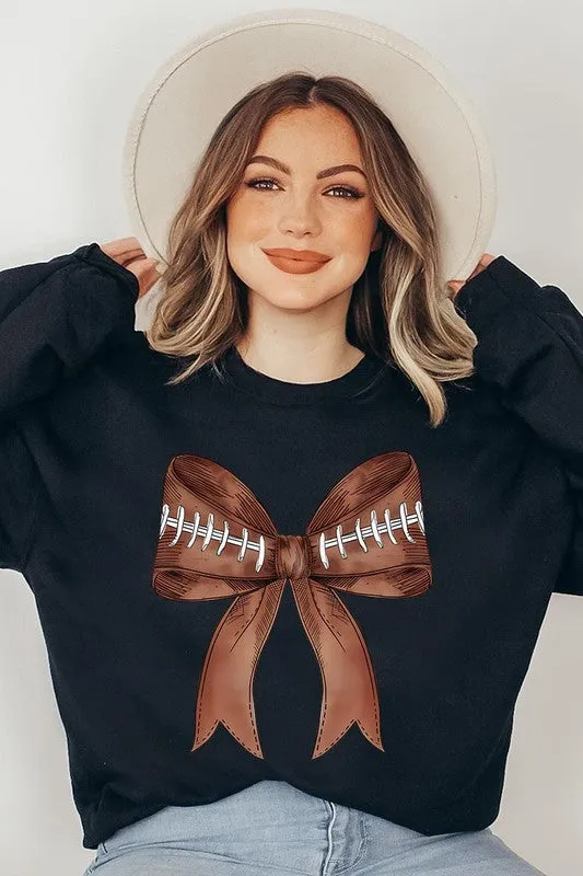 Football Bow Graphic Sweatshirt