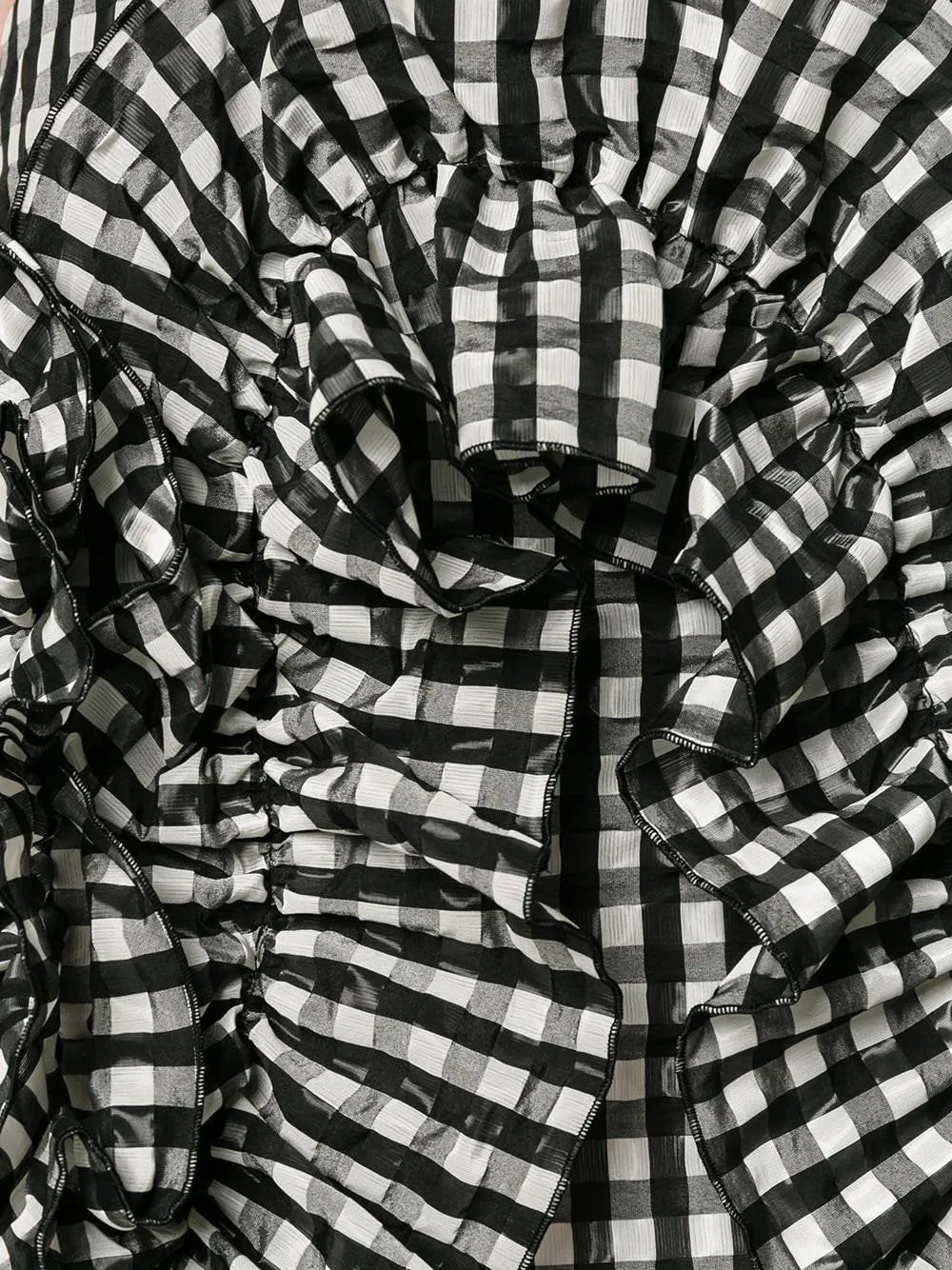 Gingham Ruffle Mini Skirt