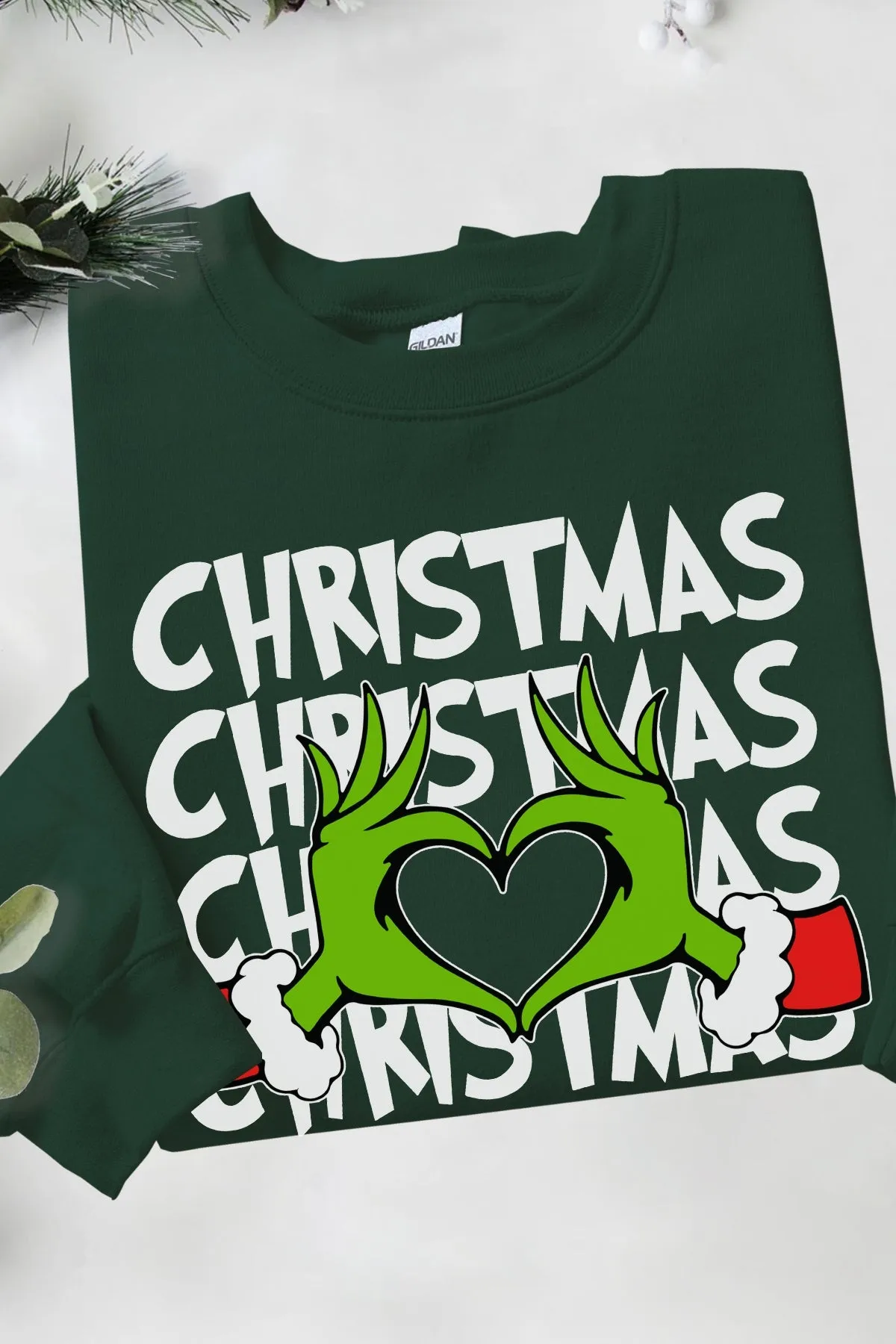 Green Guy Christmas Love Graphic Sweatshirt