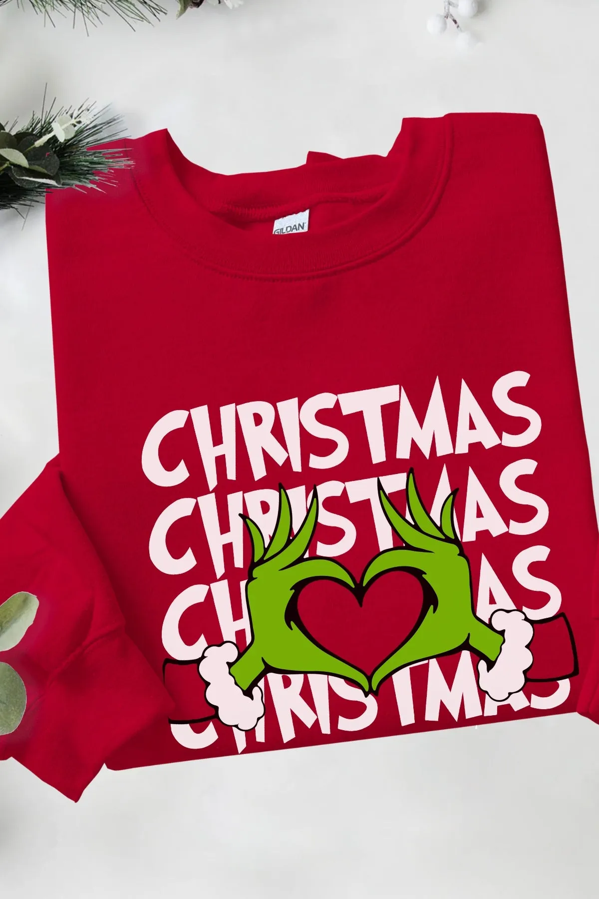 Green Guy Christmas Love Graphic Sweatshirt