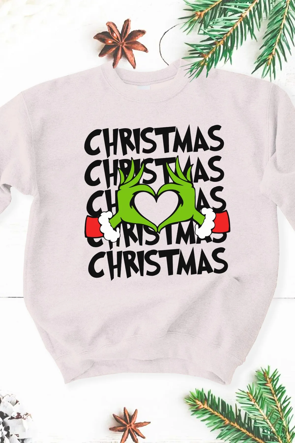 Green Guy Christmas Love Graphic Sweatshirt