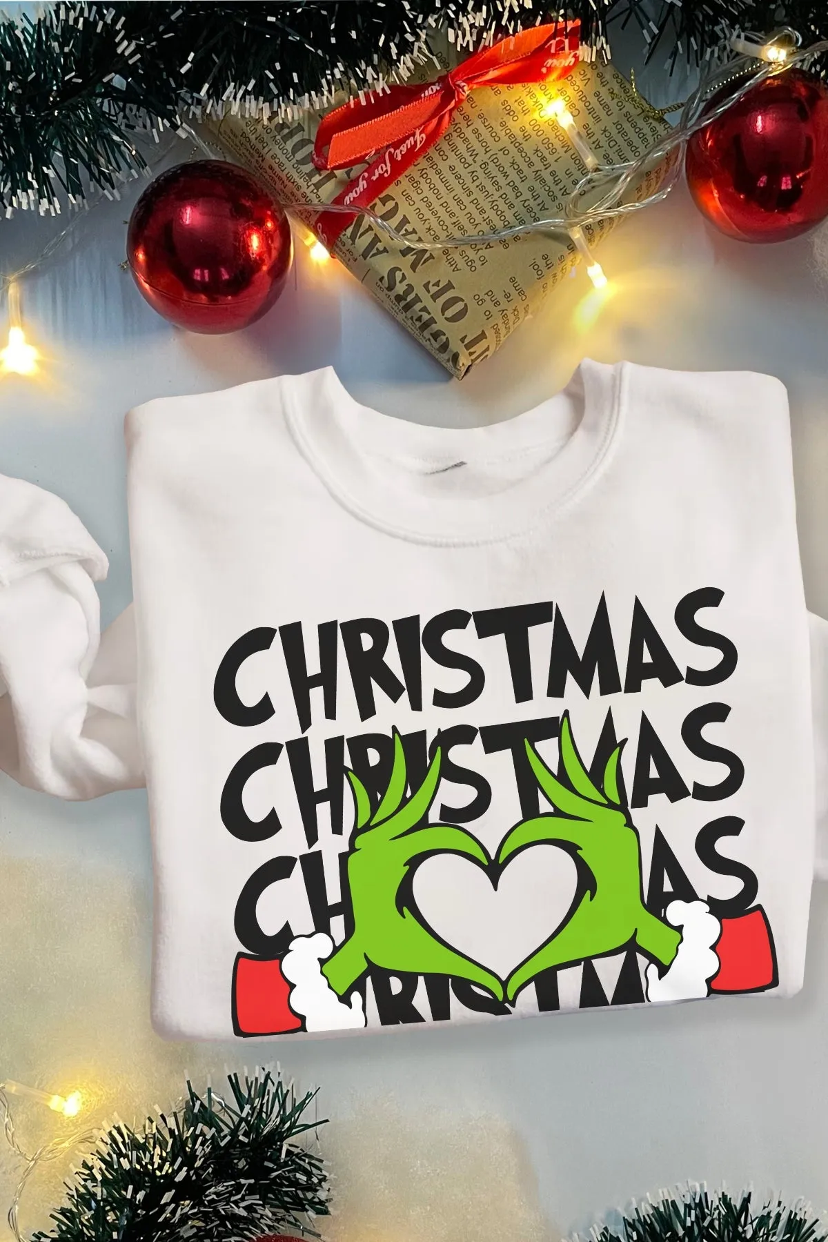Green Guy Christmas Love Graphic Sweatshirt