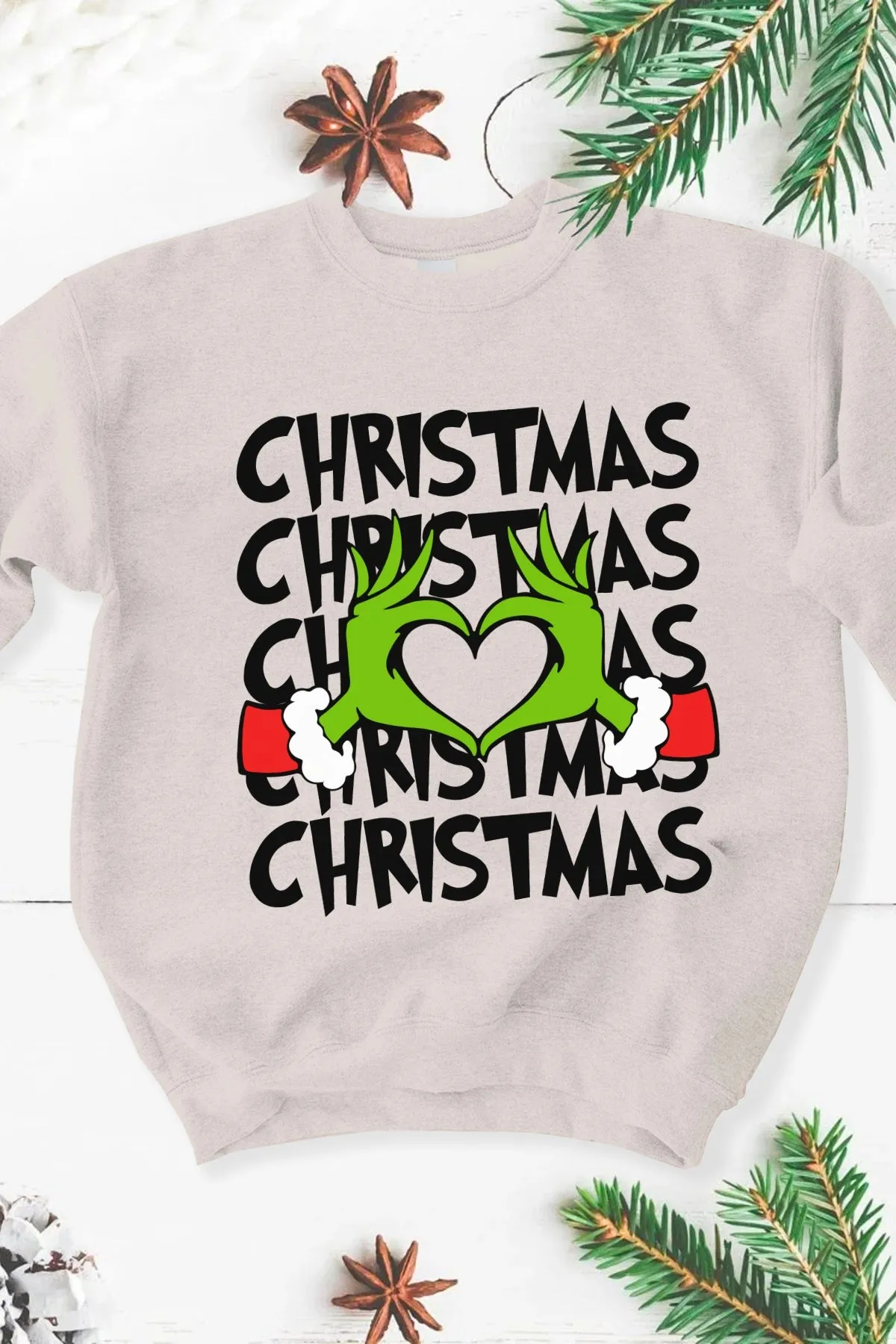Green Guy Christmas Love Graphic Sweatshirt