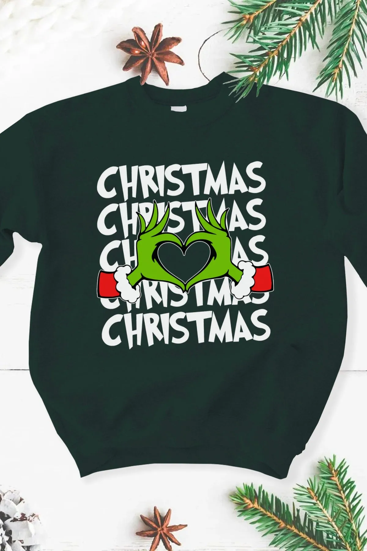 Green Guy Christmas Love Graphic Sweatshirt