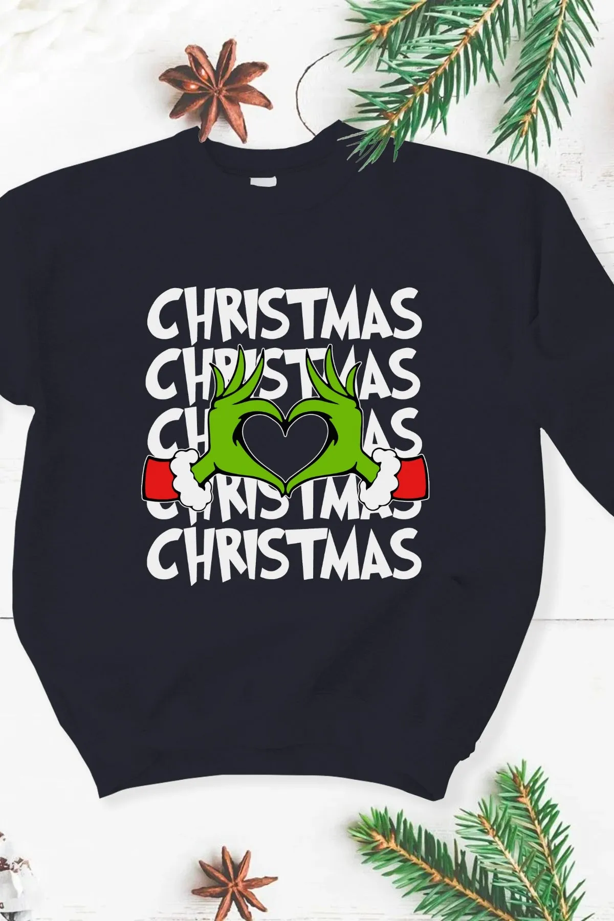 Green Guy Christmas Love Graphic Sweatshirt