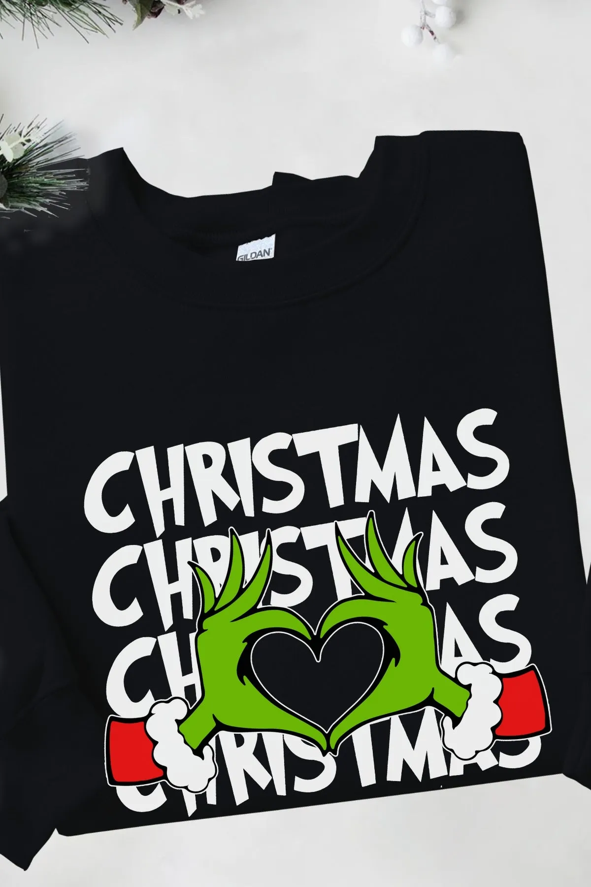 Green Guy Christmas Love Graphic Sweatshirt