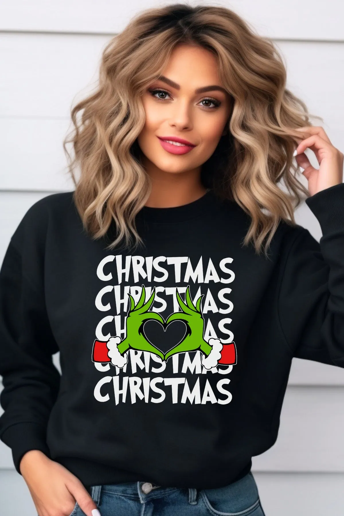 Green Guy Christmas Love Graphic Sweatshirt