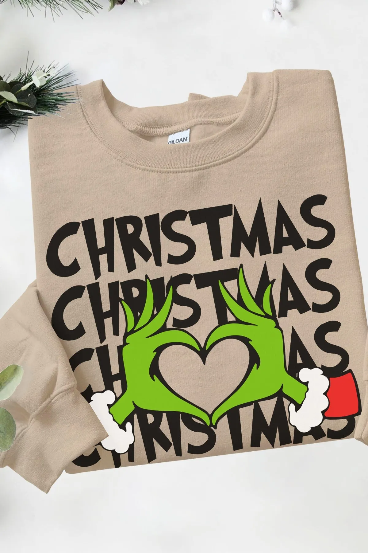 Green Guy Christmas Love Graphic Sweatshirt