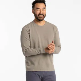 Grey Waffle Long Sleeve Crew Neck Tee