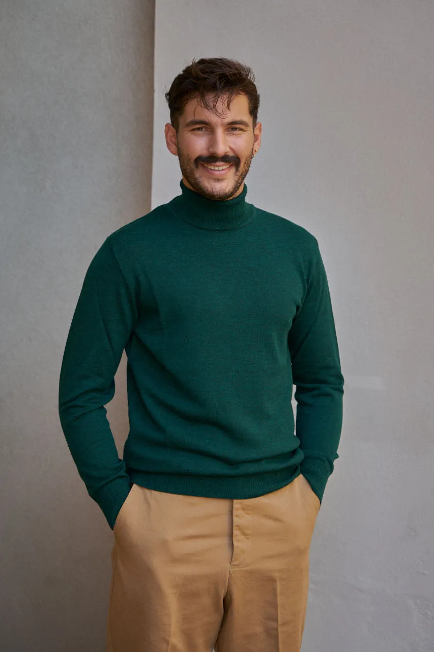 GRP Knitwear Fine Knit Roll Neck SF TEC 1 Merino Emerald Green