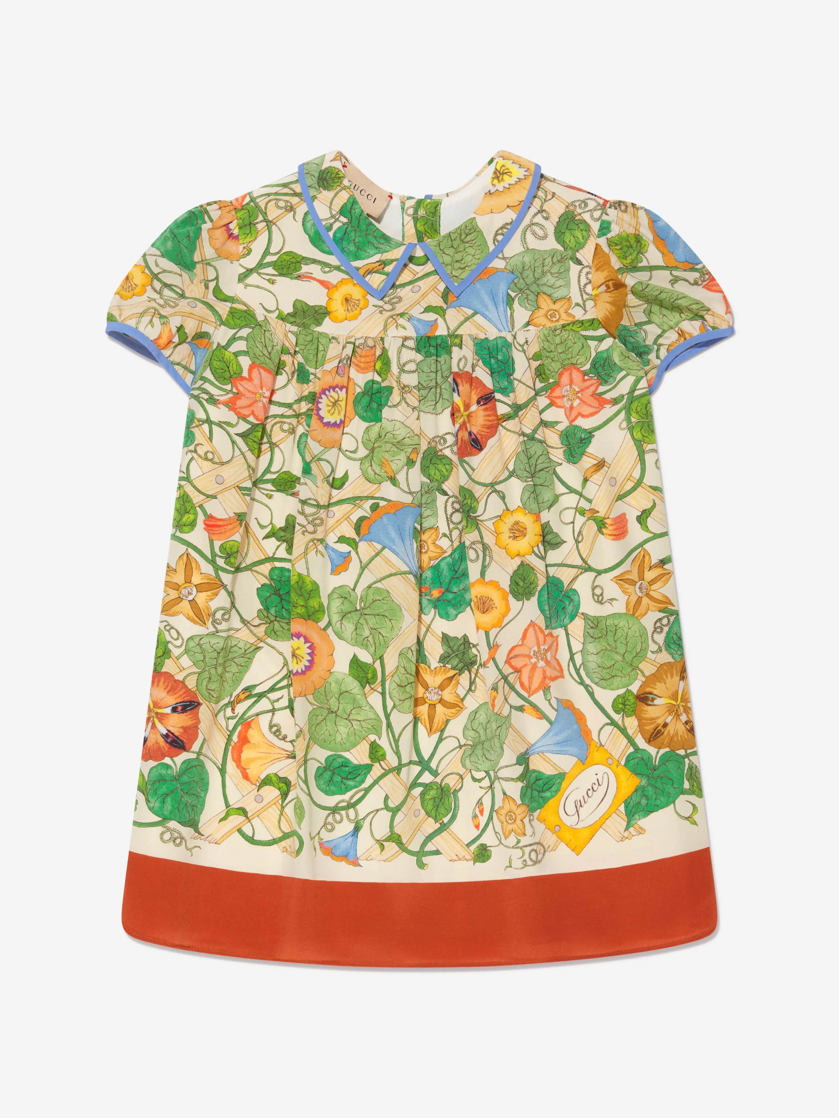 Gucci Girls Silk Floral Print Dress