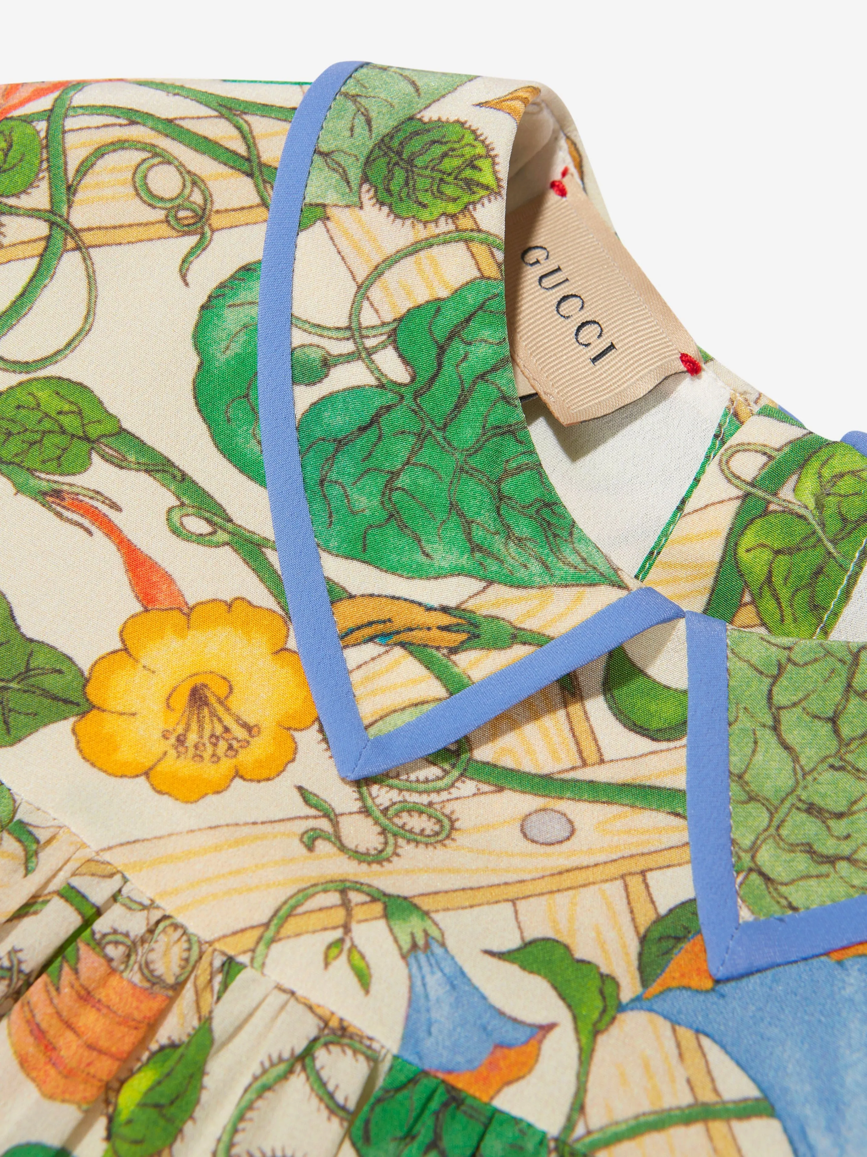 Gucci Girls Silk Floral Print Dress