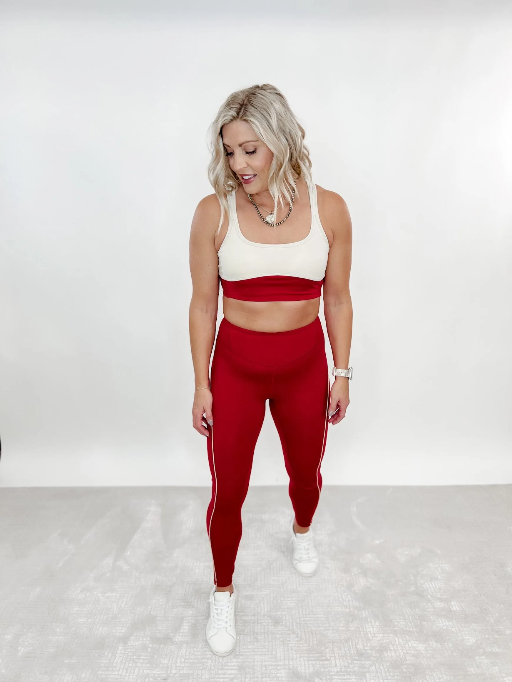 Hitting the Pavement Leggings, Red/Nude