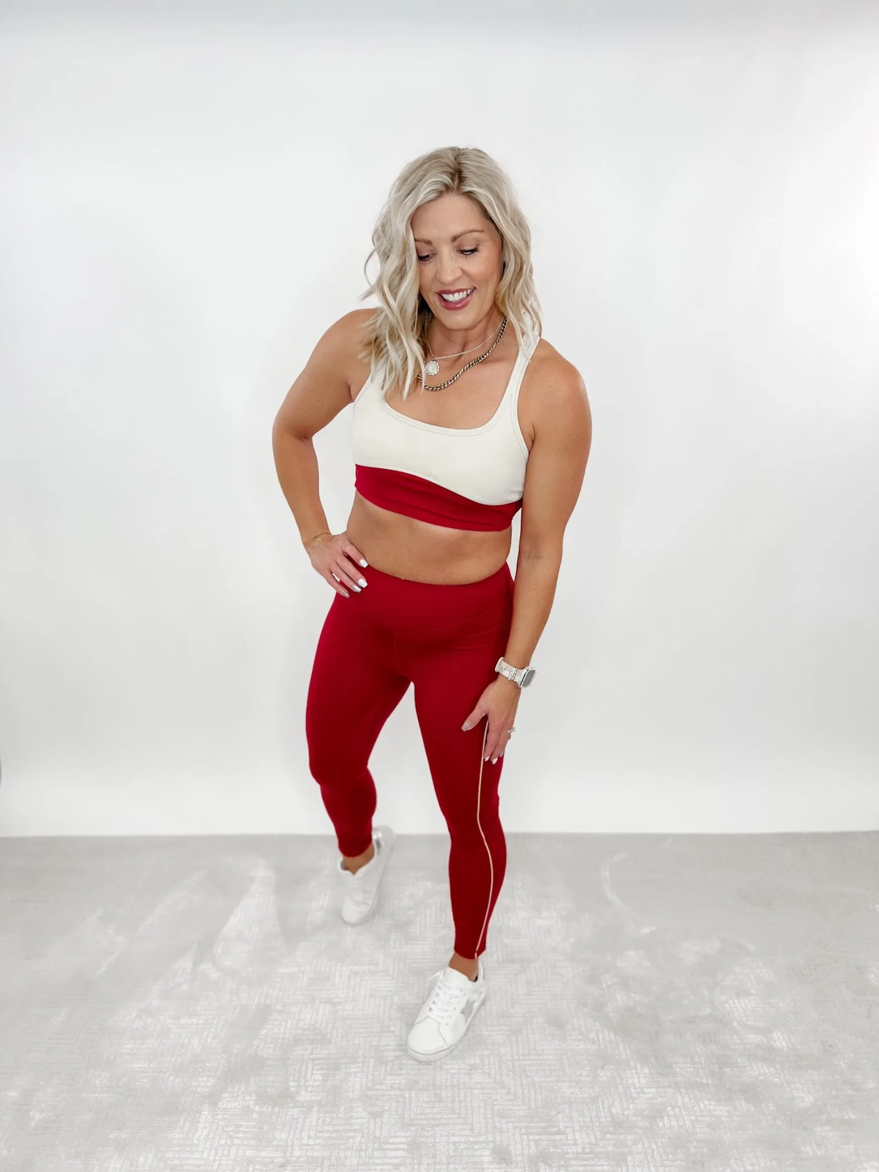 Hitting the Pavement Leggings, Red/Nude