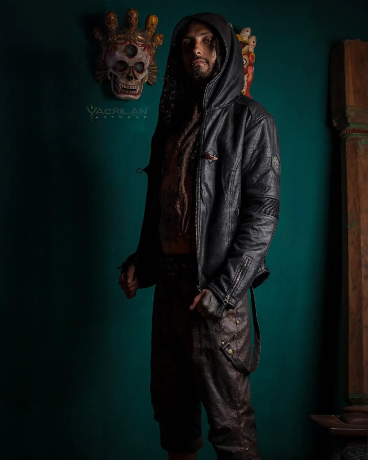 Jacket Men / Fake Leather Snake - BLACK