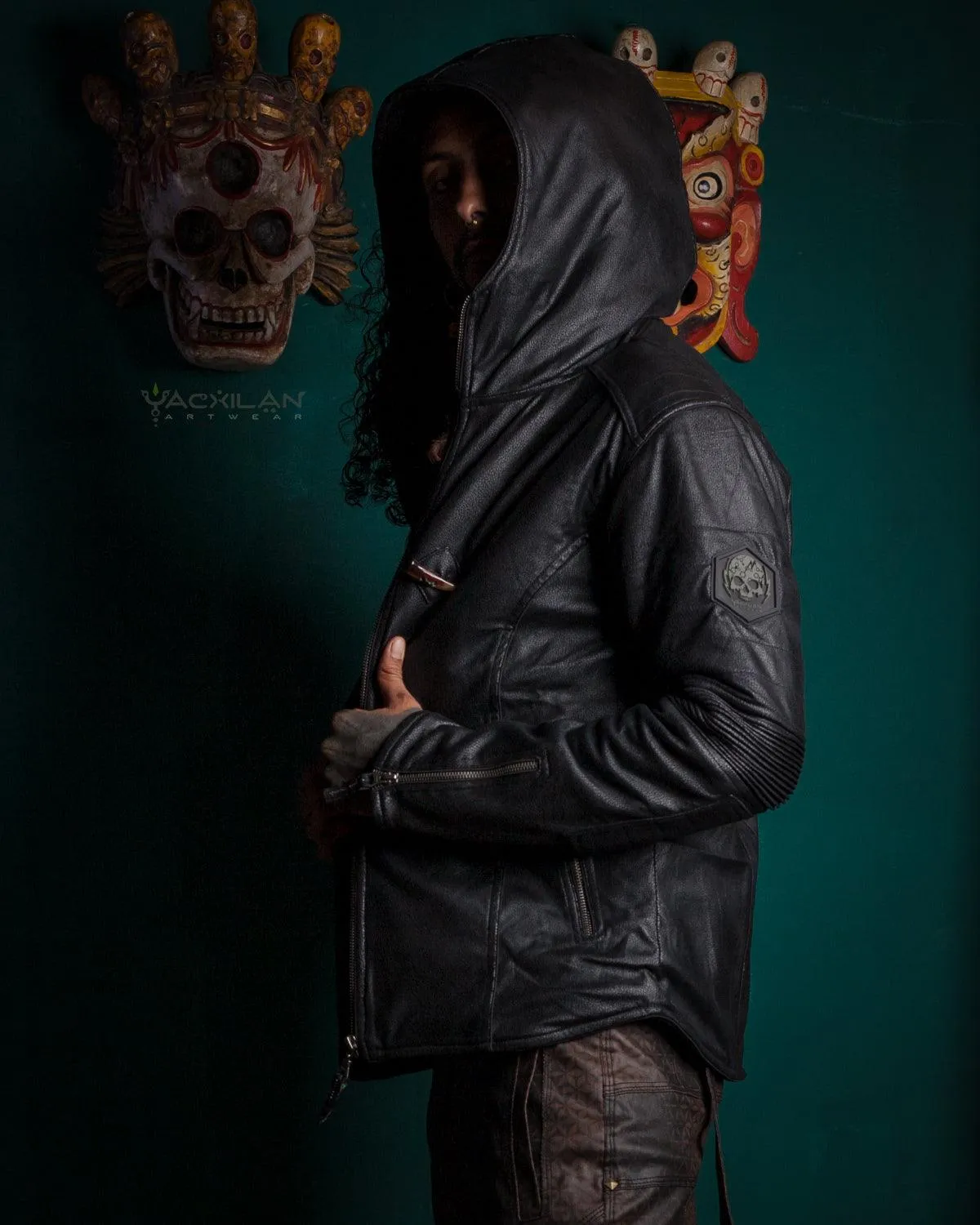 Jacket Men / Fake Leather Snake - BLACK