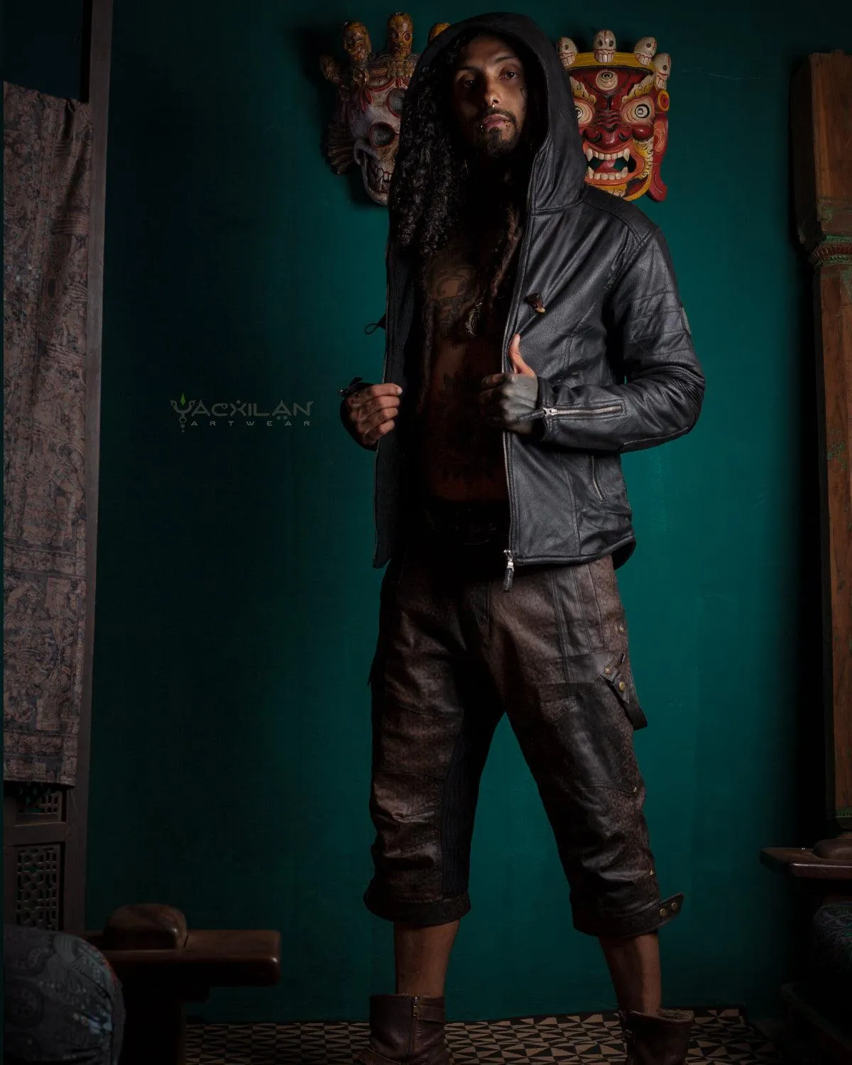 Jacket Men / Fake Leather Snake - BLACK