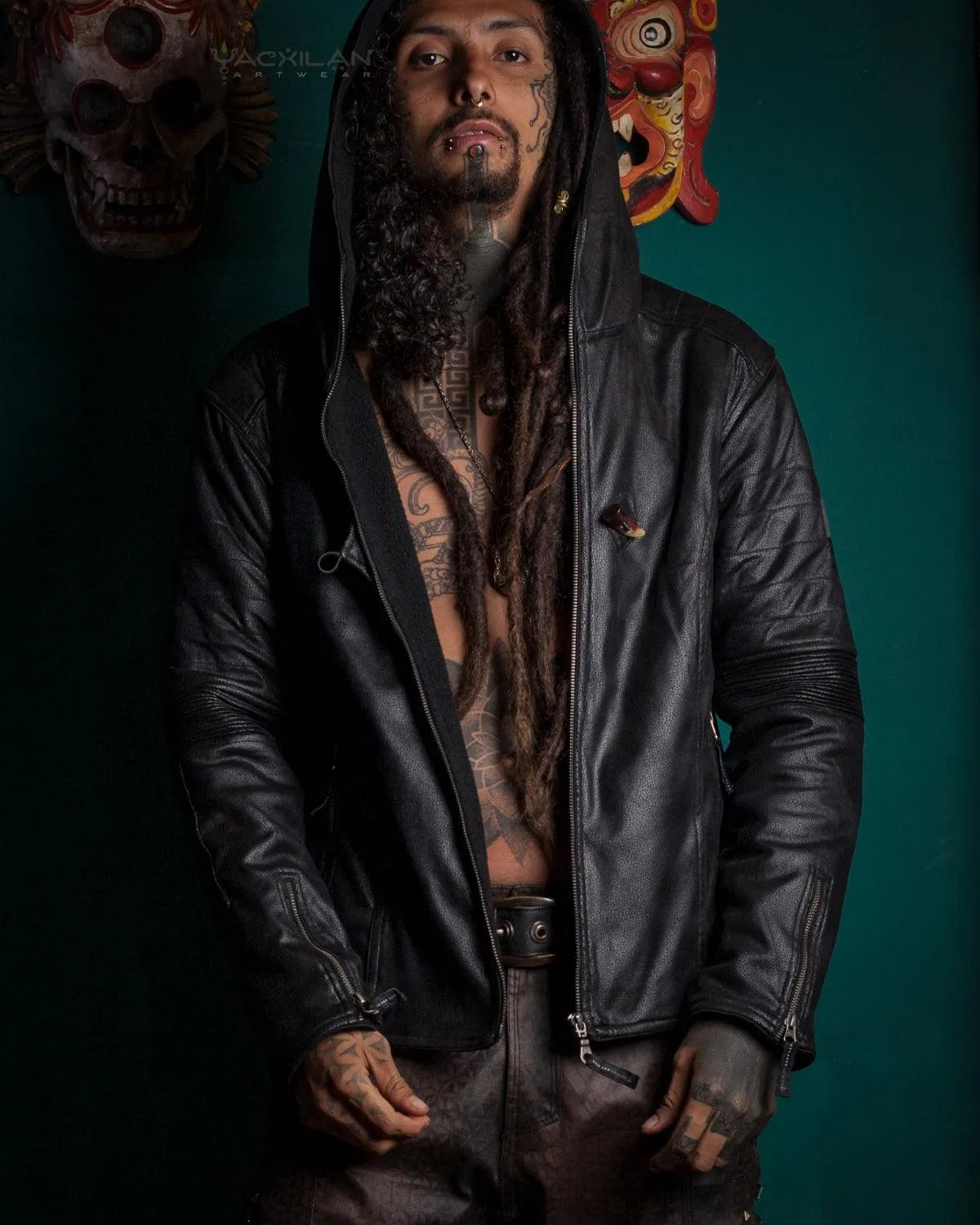 Jacket Men / Fake Leather Snake - BLACK