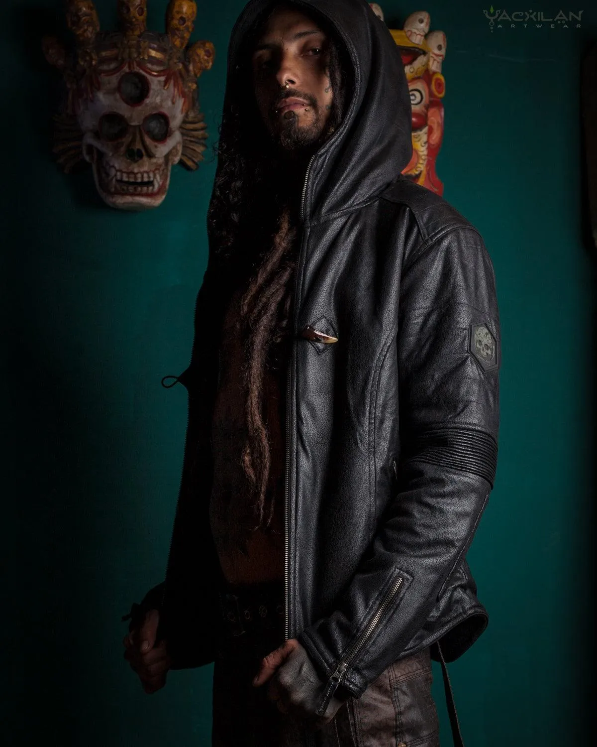Jacket Men / Fake Leather Snake - BLACK