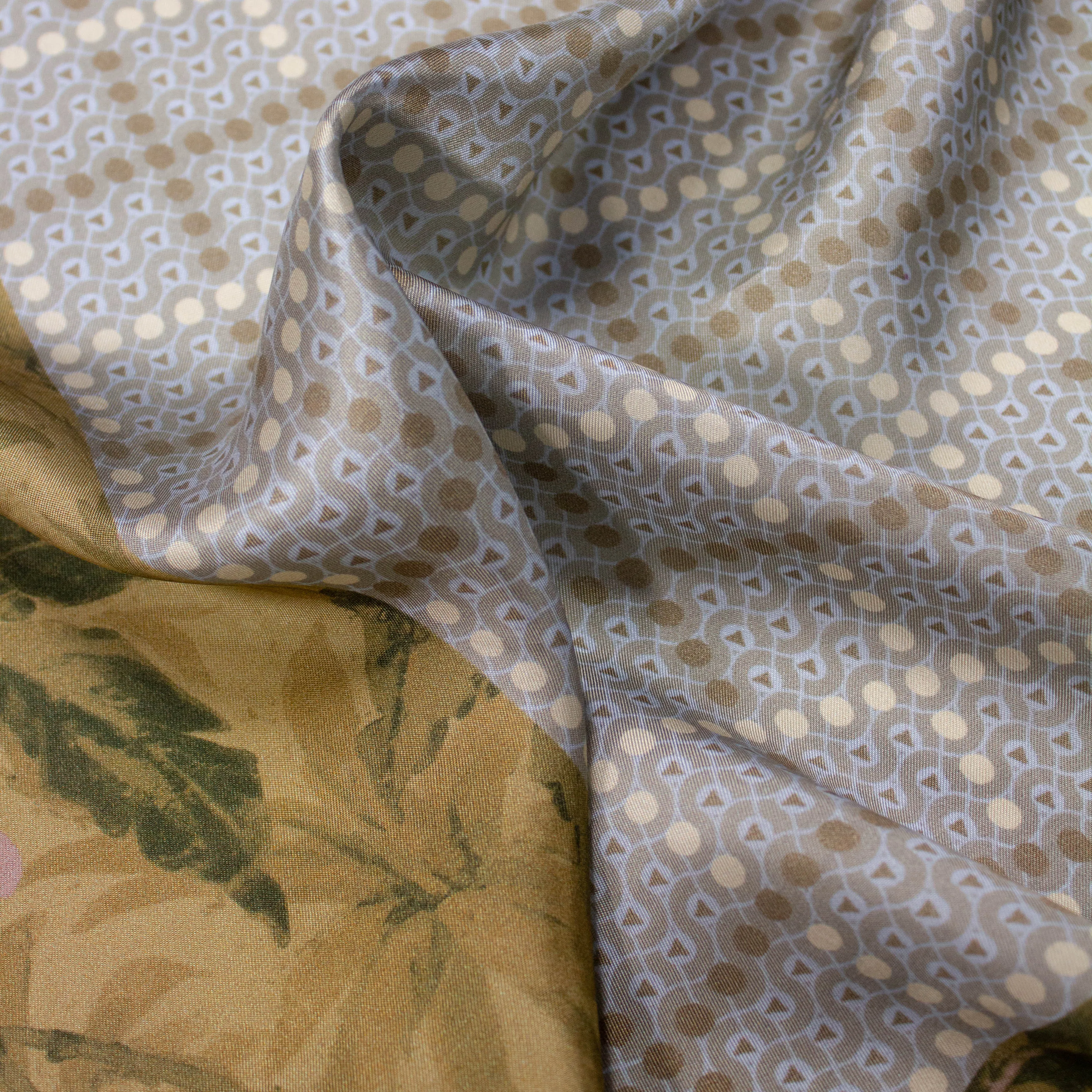 Jobe Grey Blue Abstract Viscose Twill PANEL 80CM