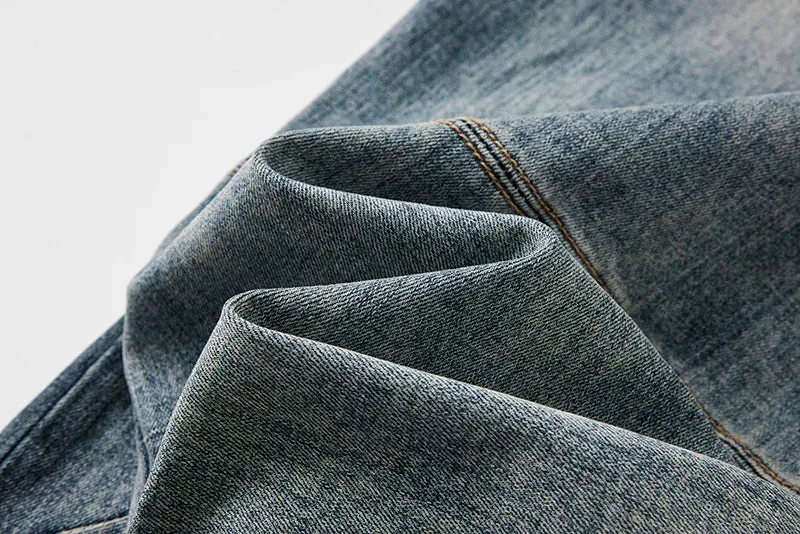 KSTUN Baggy Jeans Men Wide Leg Pants Light Blue Loose Jeans Stretch Male Denim Pants Streetwear Fashion Pockets Patchwork 2024