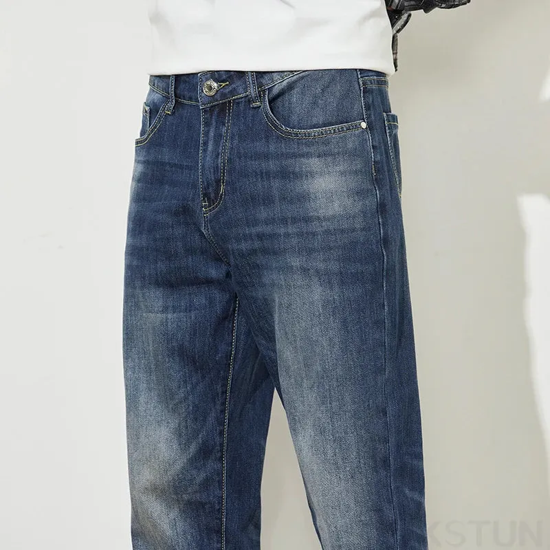 KSTUN Harem Pants For Men Jeans Stretch Slim Fit Blue Trousers Casaul Male Denim Pants Mens Clothing Tapered pantalones hombre