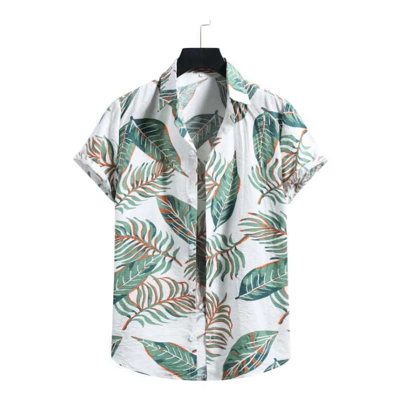 Leaf pattern shirts - Hawaiian Shirts - Linen Shirts