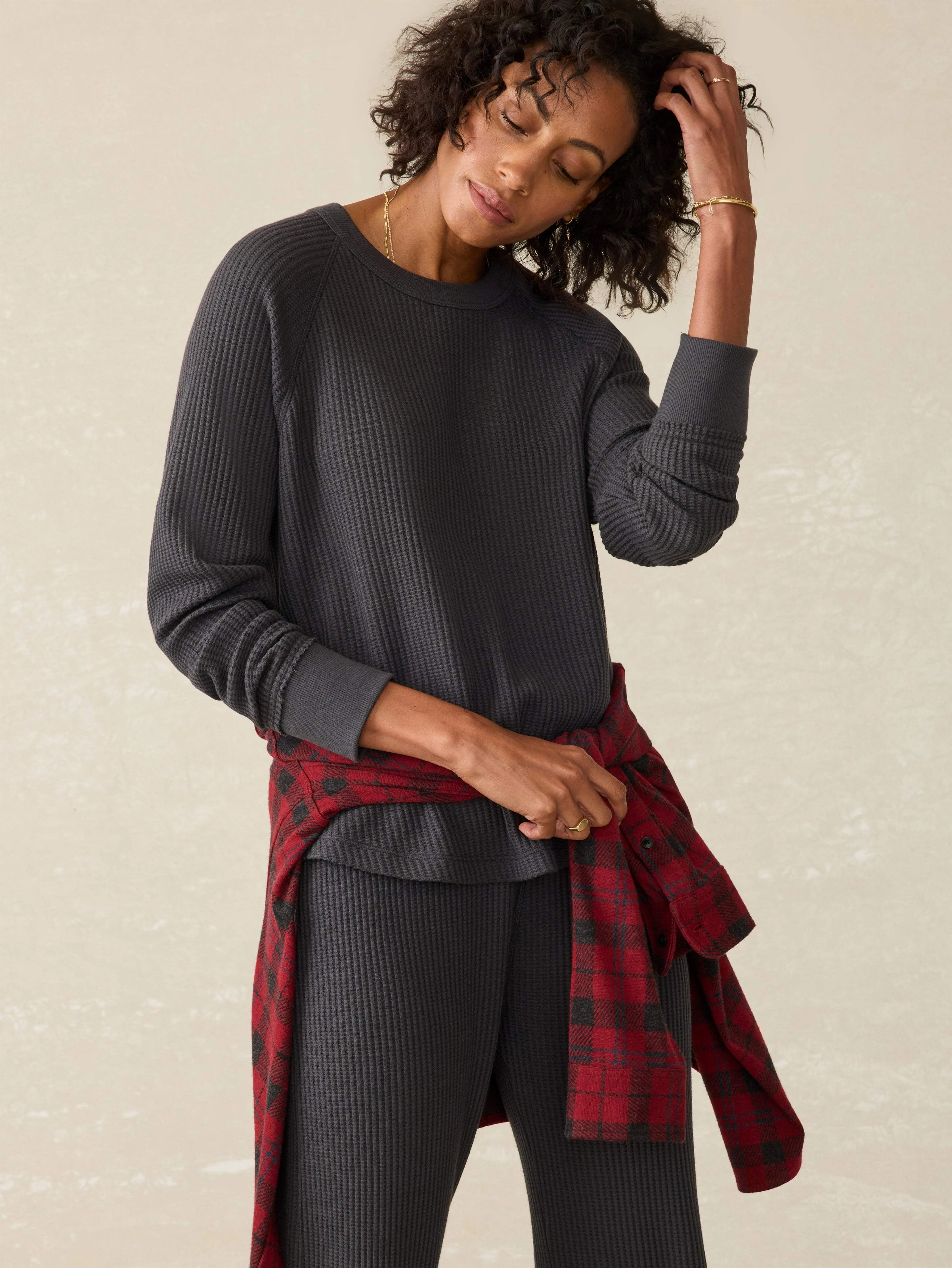 Legend™ Waffle Layering Crew - Black